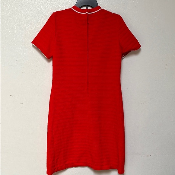 Vintage Red Sheath Midi Dress with Peter Pan Collar - Picture 2 of 5